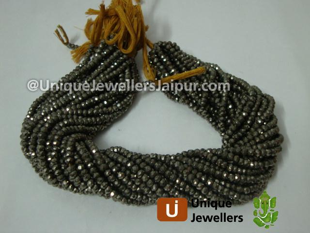 Pyrite Faceted Roundelle Beads